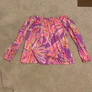 Long sleeve off the shoulder Lilly Pulitzer shirt
